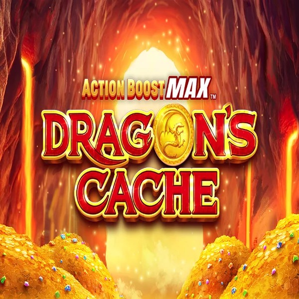 Action Boost Max Dragon's Cache logo by SpinPlay Games at Uspin Casino