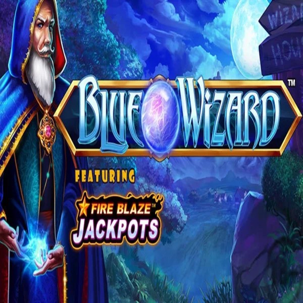 Blue Wizard Fire Blaze Jackpots casino game by Rarestone Gaming – featured logo at Uspin Casino
