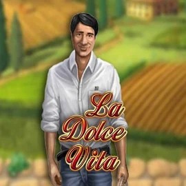 La Dolce Vita slot logo by Gamomat at Uspin Casino